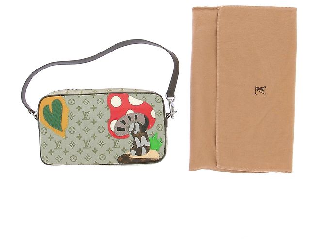 Louis Vuitton Borsa in tela e inserti Verde - vista 12