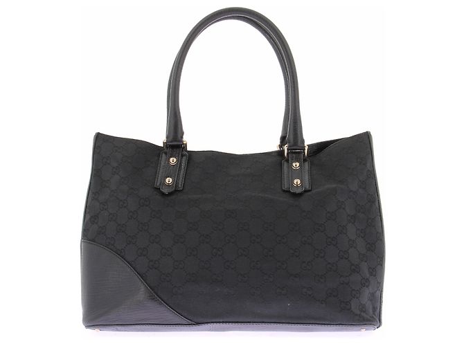 Gucci Borsa "Jackie Horsebit" in pelle e tela nera Nero - vista 2