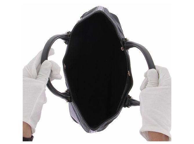 Gucci Borsa "Jackie Horsebit" in pelle e tela nera Nero - vista 6