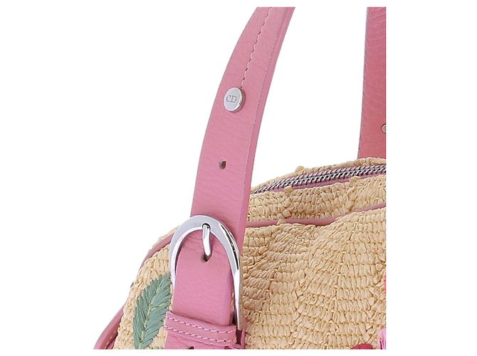 Dior Bestickte Raffia-Handtasche Mehrfarben - Ansicht 10