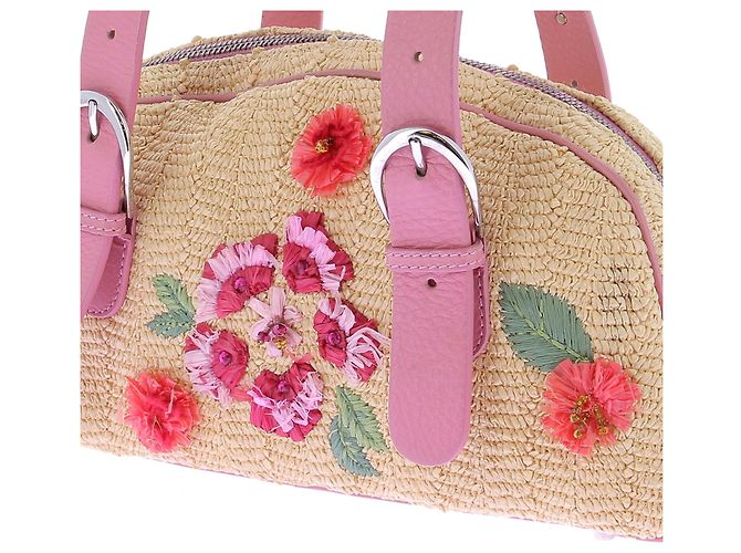 Dior Bestickte Raffia-Handtasche Mehrfarben - Ansicht 11