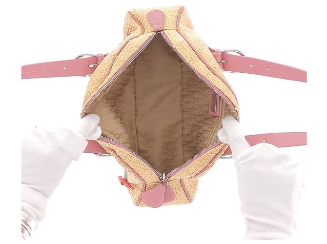 Dior Bestickte Raffia-Handtasche Mehrfarben - Ansicht 5