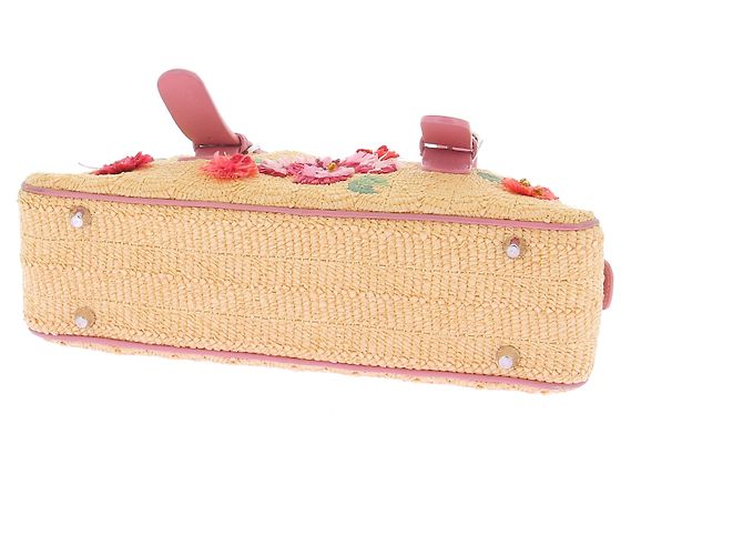Dior Bestickte Raffia-Handtasche Mehrfarben - Ansicht 6