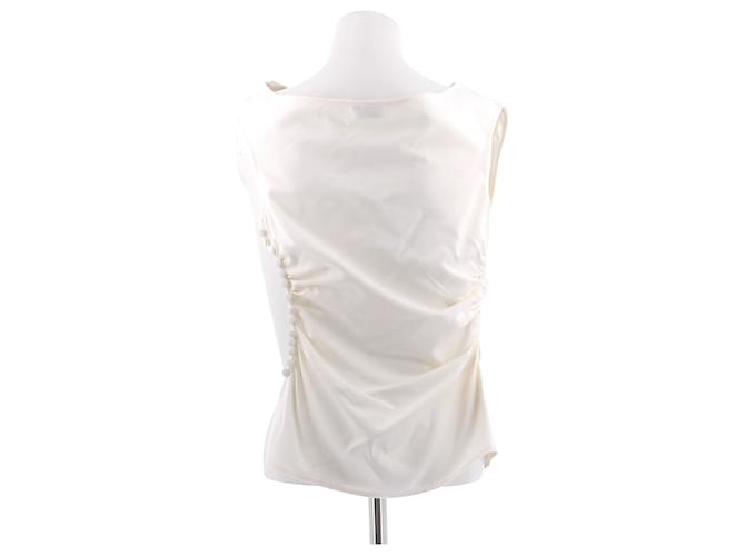 Magda Butrym Top drapeado asimétrico Blanco - vista 2