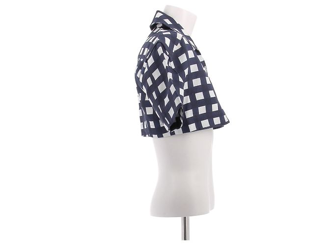 Jacquemus Top corto a cuadros "Le Splash" Azul - vista 3