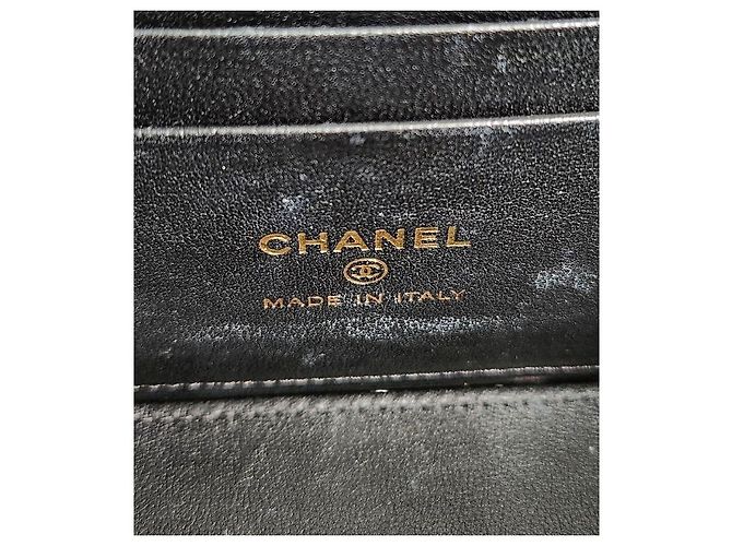 Chanel Vanity Chain Tote Bag aus schwarzem Lammleder - Ansicht 12