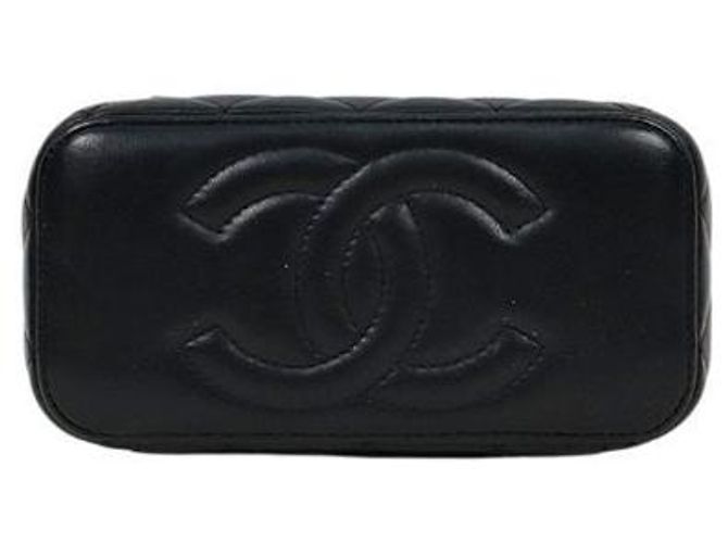 Chanel Vanity Chain Tote Bag aus schwarzem Lammleder - Ansicht 4