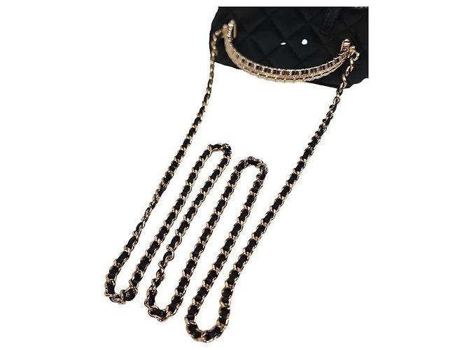 Chanel Vanity Chain Tote Bag aus schwarzem Lammleder - Ansicht 7