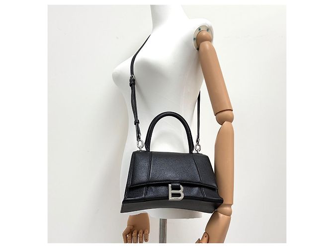 Balenciaga Borsa a tracolla Hourglass con manico superiore Nera Nero - vista 3