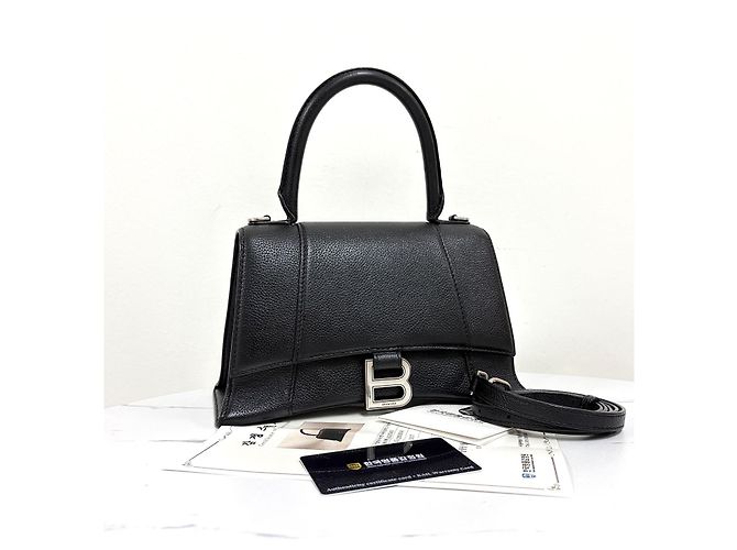 Balenciaga Borsa a tracolla Hourglass con manico superiore Nera Nero - vista 4
