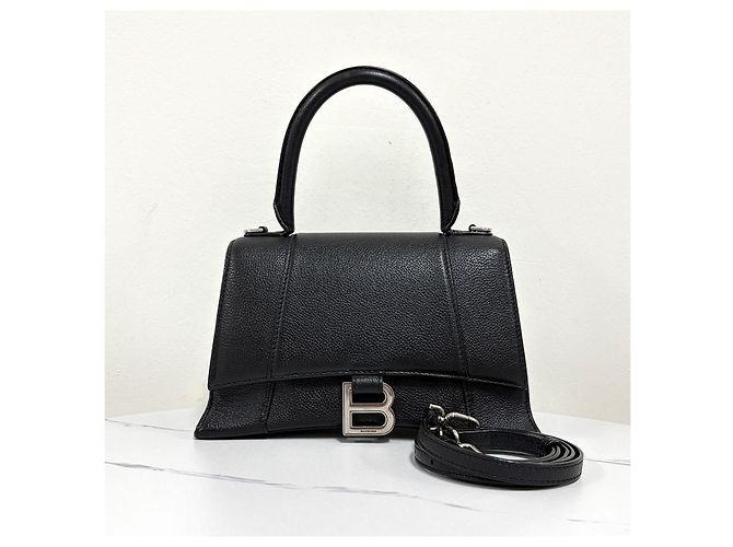 Balenciaga Borsa a tracolla Hourglass con manico superiore Nera Nero - vista 6