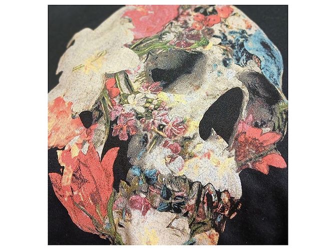 Alexander Mcqueen Herren T-Shirt mit Blumen-Totenkopf-Print Schwarz - Ansicht 4