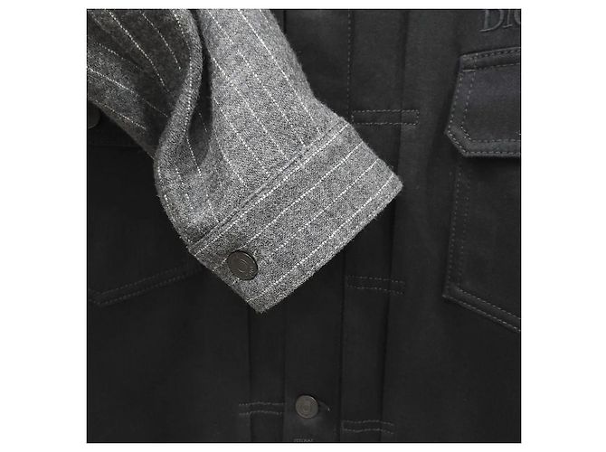 Dior Gestreifte Denimjacke Schwarz - Ansicht 5