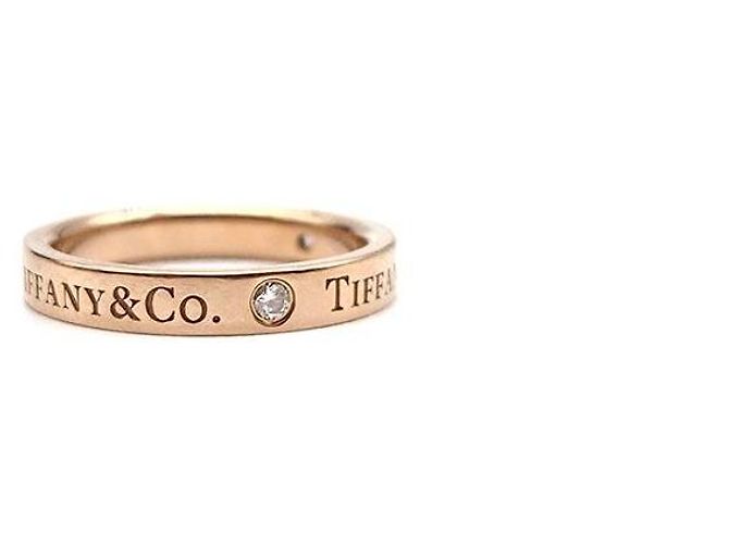 Anello Tiffany & Co 3P Diamond Logo Oro Rosa - vista 2