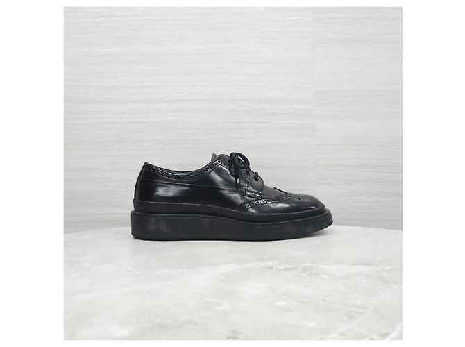 Prada Scarpe Derby in pelle spazzolata Nero - vista 5