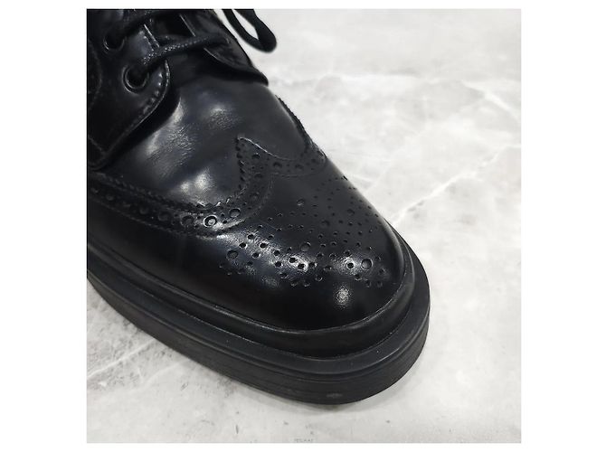 Prada Scarpe Derby in pelle spazzolata Nero - vista 6
