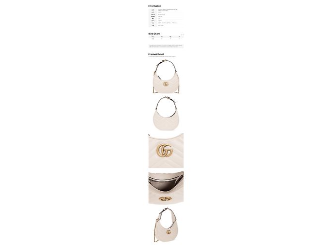 Gucci Borsa a tracolla a mezzaluna Marmont Matelassé Cream DTDHT Bianco - vista 2