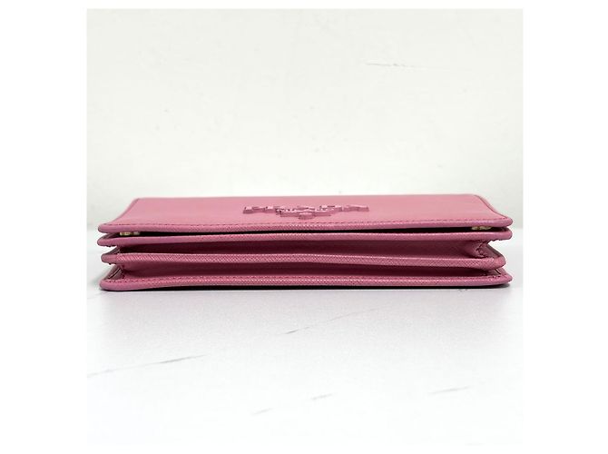 Prada Borsa crossbody con catena in Saffiano Rosa - vista 10