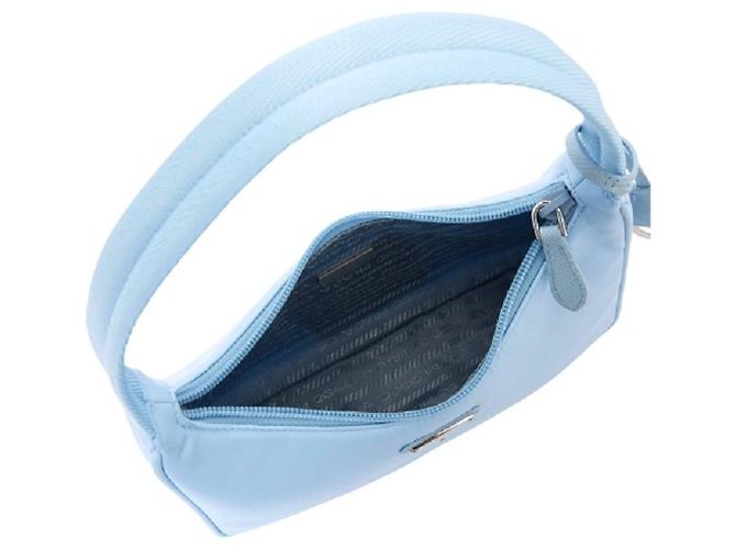 Prada Borsa Hobo Re-Nylon Blu Cielo - vista 14
