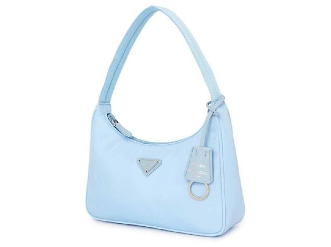 Prada Borsa Hobo Re-Nylon Blu Cielo - vista 4