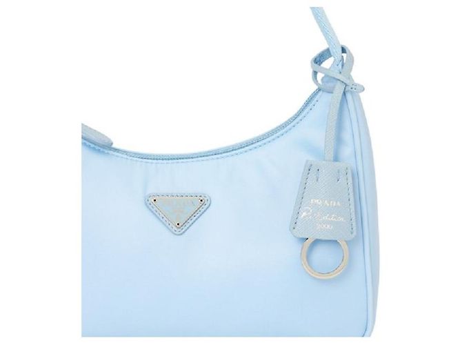 Prada Borsa Hobo Re-Nylon Blu Cielo - vista 7
