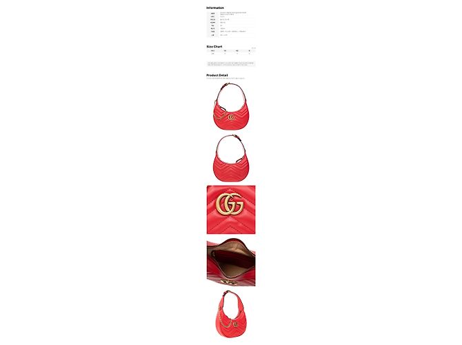Gucci Borsa a tracolla e spalla Marmont Matelassé Half Moon Red DTDHT Rosso - vista 2