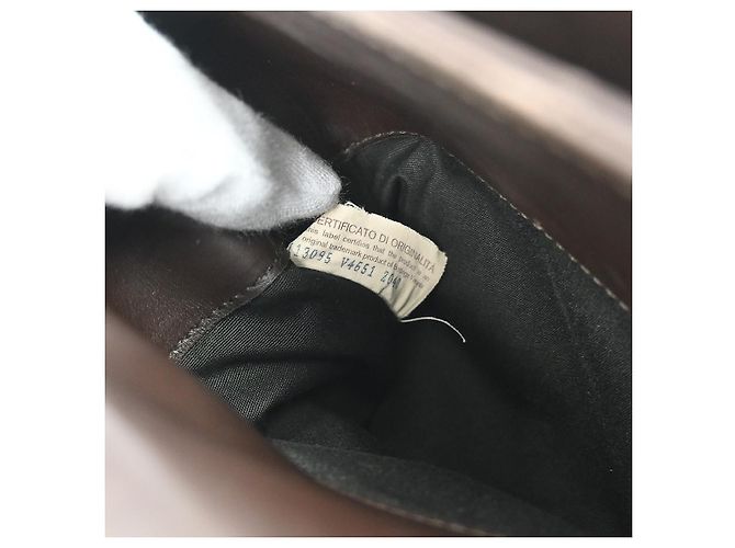 Bottega Veneta Envelope Intrecciato Nappa Large Marrone - vista 5