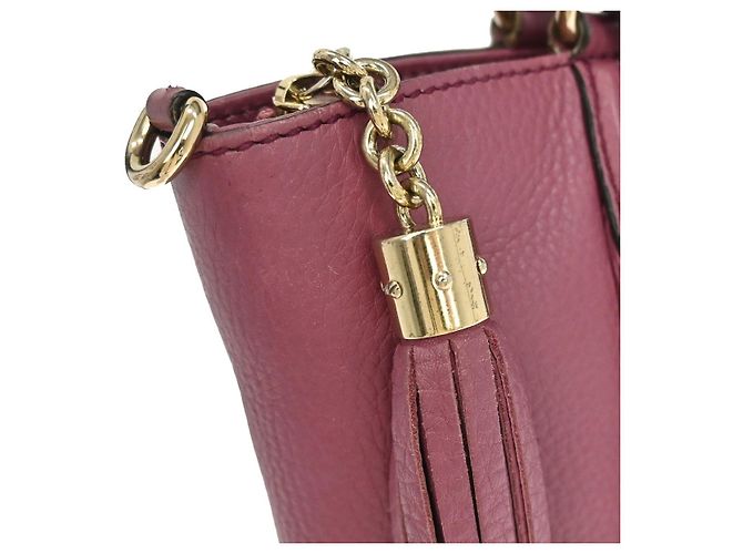 Gucci Soho Convertible Top Handle Leather Small Porpora - vista 7