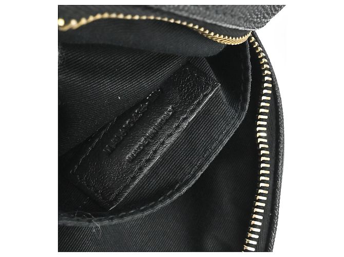 Saint Laurent Vinyle Round Camera Matelasse Chevron Leather Nero - vista 5
