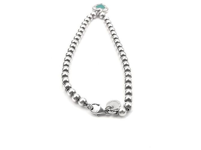 Tiffany & Co Bracciale a perle con ciondolo cuore Return to Heart in argento - vista 3