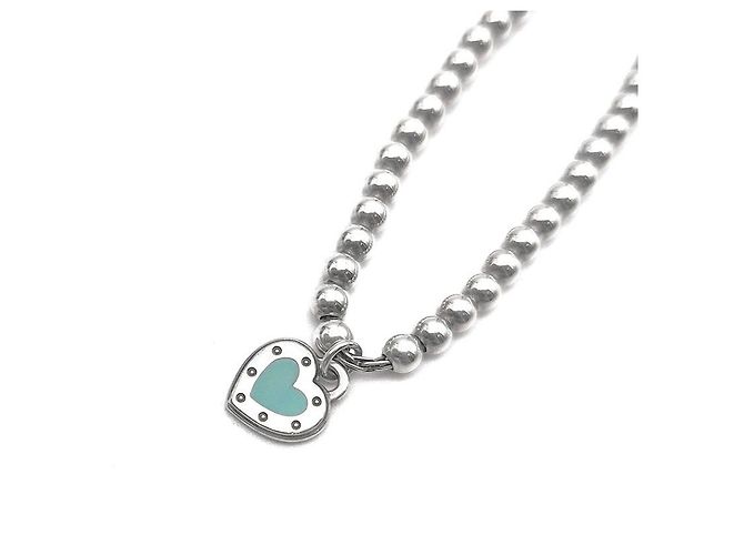 Tiffany & Co Bracciale a perle con ciondolo cuore Return to Heart in argento - vista 4