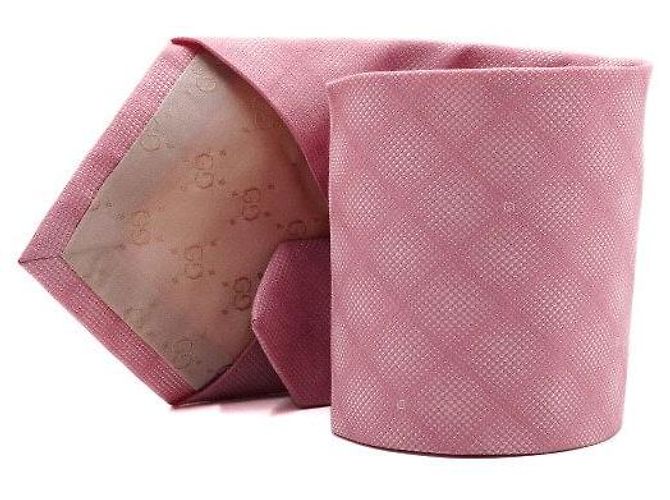 Gucci Cravatta in seta trapuntata rosa - vista 2