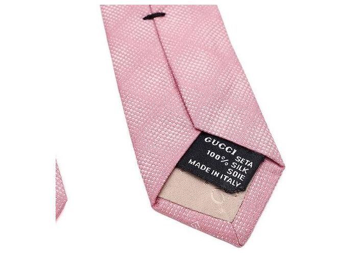 Gucci Cravatta in seta trapuntata rosa - vista 4