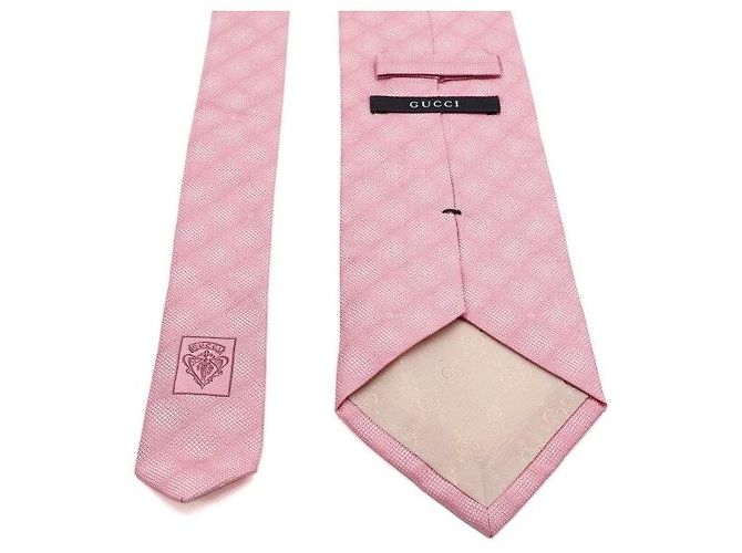 Gucci Cravatta in seta trapuntata rosa - vista 5
