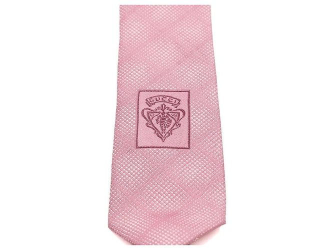 Gucci Cravatta in seta trapuntata rosa - vista 6
