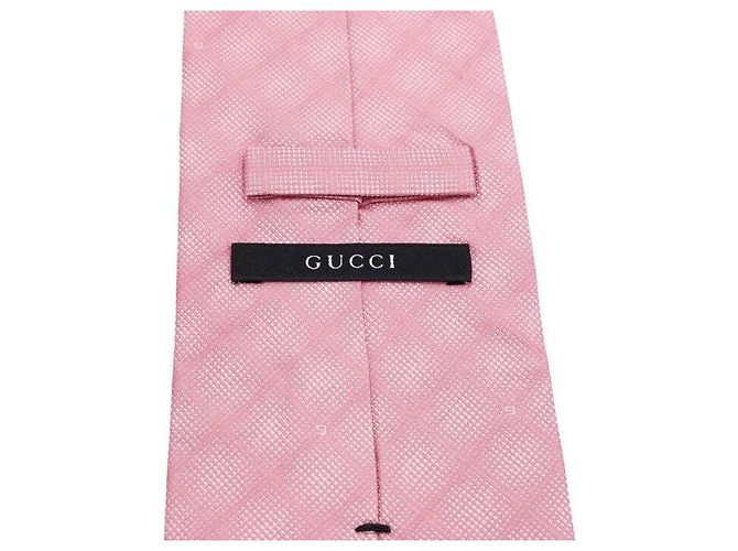 Gucci Cravatta in seta trapuntata rosa - vista 7