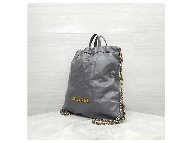 Chanel Zaino Medium in vitello grigio scuro Marrone - vista 2