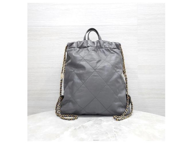 Chanel Zaino Medium in vitello grigio scuro Marrone - vista 3