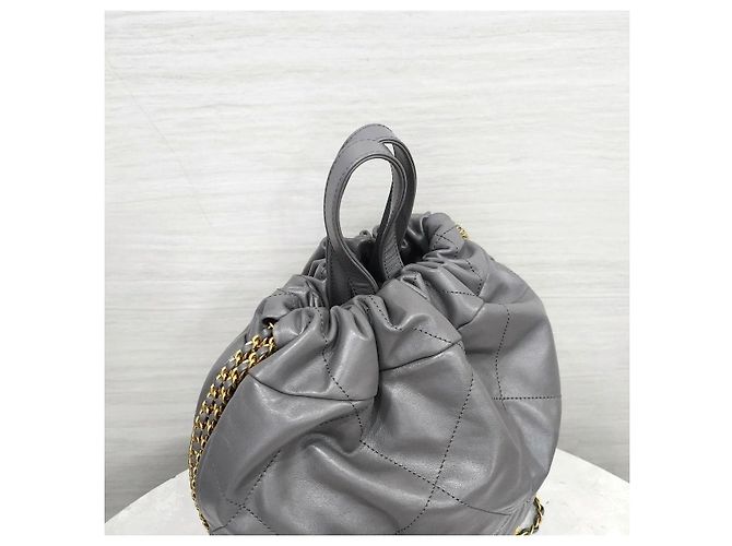 Chanel Zaino Medium in vitello grigio scuro Marrone - vista 4