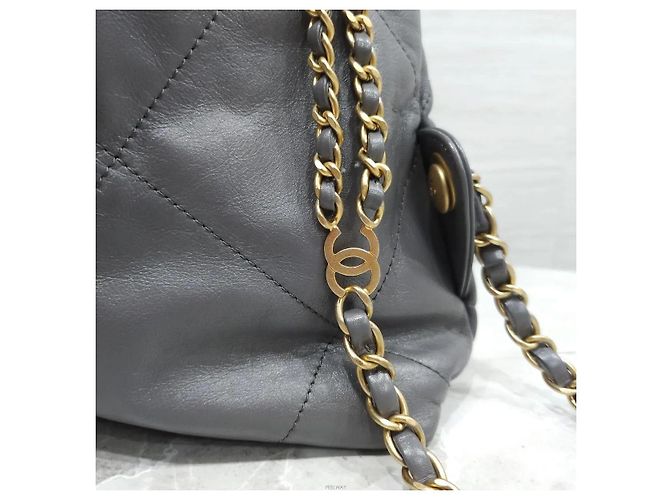 Chanel Zaino Medium in vitello grigio scuro Marrone - vista 6