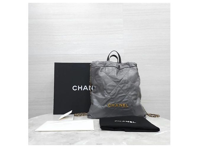 Chanel Zaino Medium in vitello grigio scuro Marrone - vista 9