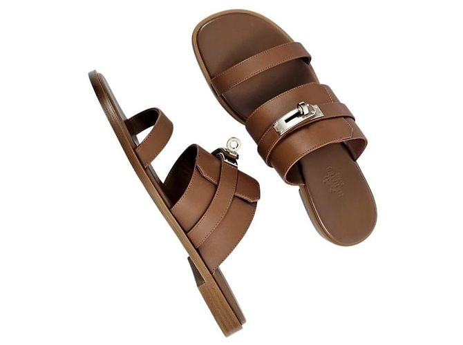 Hermès Sandali ciabatte Kelly da donna Gold D'oro - vista 12