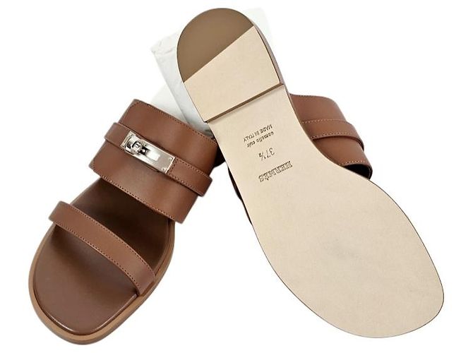 Hermès Sandali ciabatte Kelly da donna Gold D'oro - vista 16