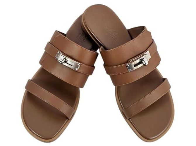 Hermès Sandali ciabatte Kelly da donna Gold D'oro - vista 8
