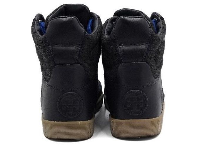 Tory Burch Sneakers alte da donna in pelle e camoscio blu navy - vista 6