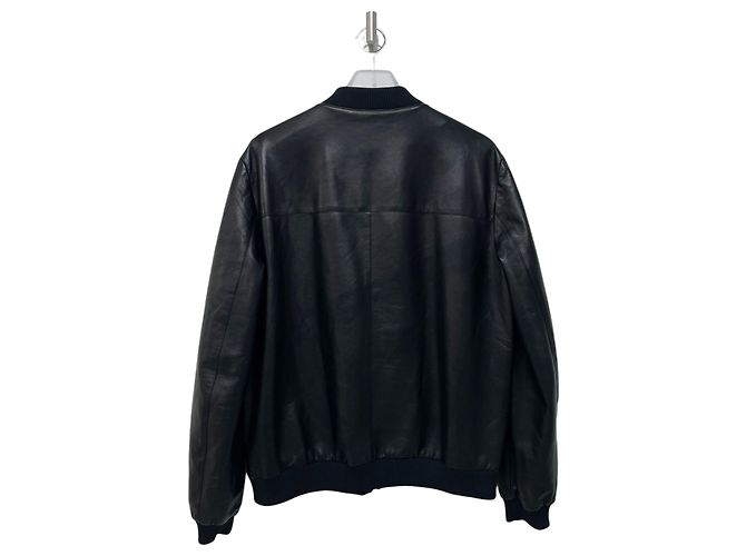 Prada Reversible Triangle Logo Nappa Leather Bomber Jacket Black - view 2