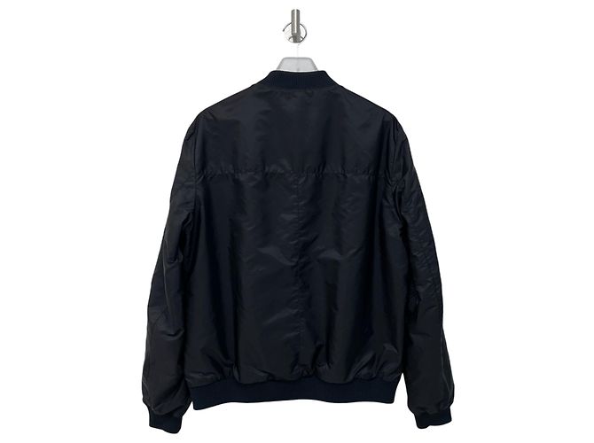 Prada Reversible Triangle Logo Nappa Leather Bomber Jacket Black - view 5