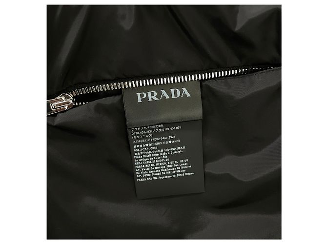 Prada Reversible Triangle Logo Nappa Leather Bomber Jacket Black - view 8