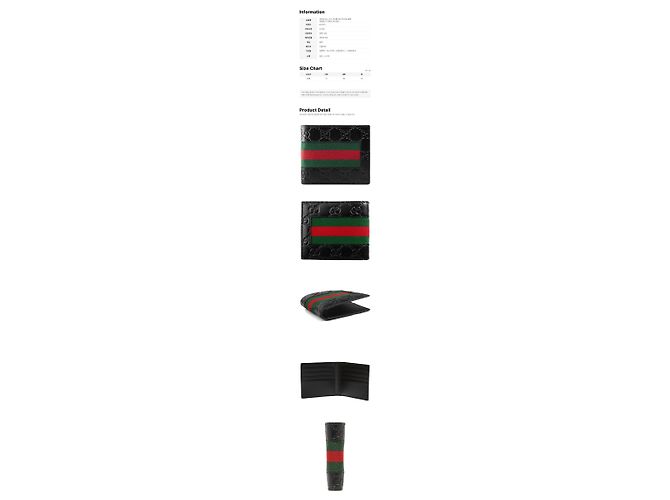 Gucci GG Signature Web Leather Wallet Black - view 2