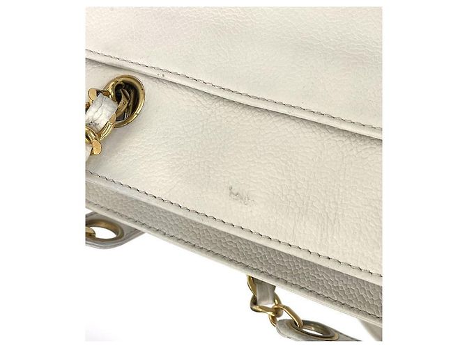 Chanel Borsa a tracolla Triple CC in Caviar bianco - vista 11